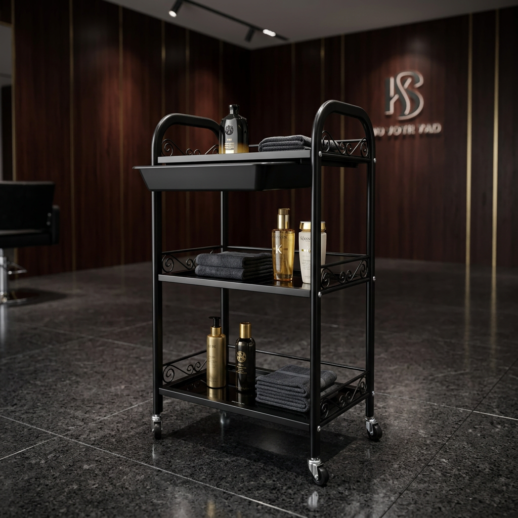 Glass Trolley - Black