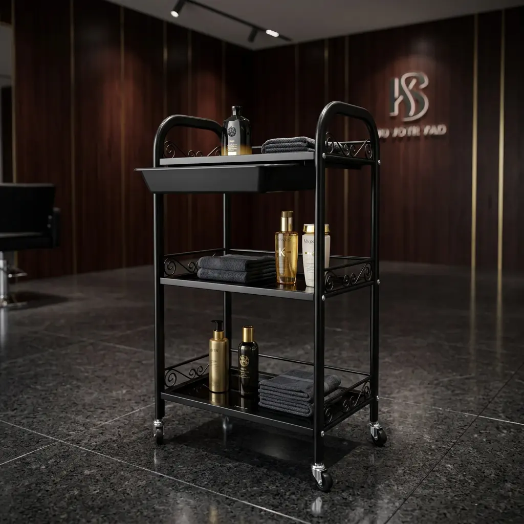 Glass Trolley - Black